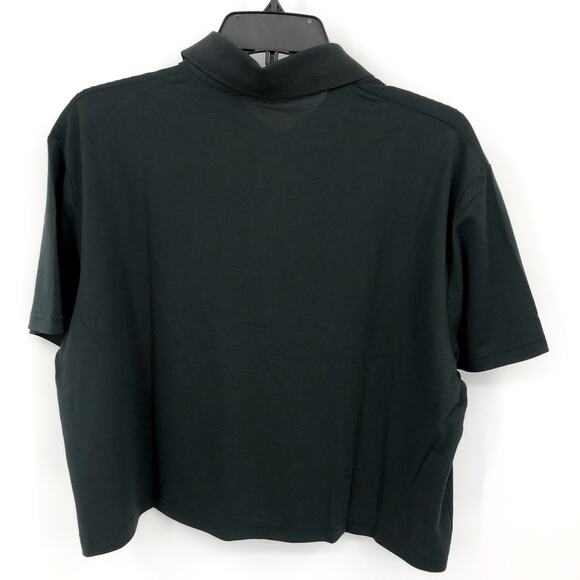 OUTDOOR VOICES Womens Birdie Cropped Polo Shirt Black XXL Short Sleeve NWT - Picture 7 of 11